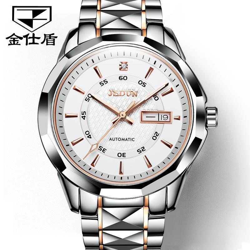 JINSHIDUN Nuovo Orologio da Uomo Business e Tempo Libero Orologio Meccanico Automatico Completo Doppio Calendario Impermeabile Orologio di Alta Gamma