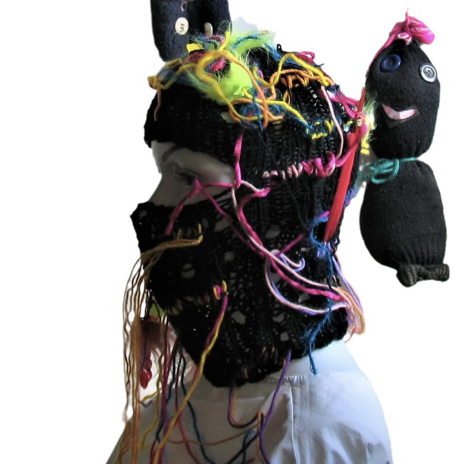 

Вязаная шапка-балаклава для студентов, взрослая ветрозащитная зимняя шапка, защитная шапка для шеи с цветной пряжей, теплая шапка для катания на лыжах и велосипеде