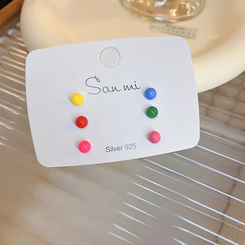 

Love flower butterfly earrings fresh and sweet girl heart stud earrings set simple design earrings