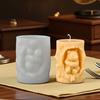 Bear Cylinder Candle Mold Cute Bear Animal Pillar Candle Silicone Mold for Soap Candle Making Resin Casting Aromatherapy Candles Wax Polymer Clay Home