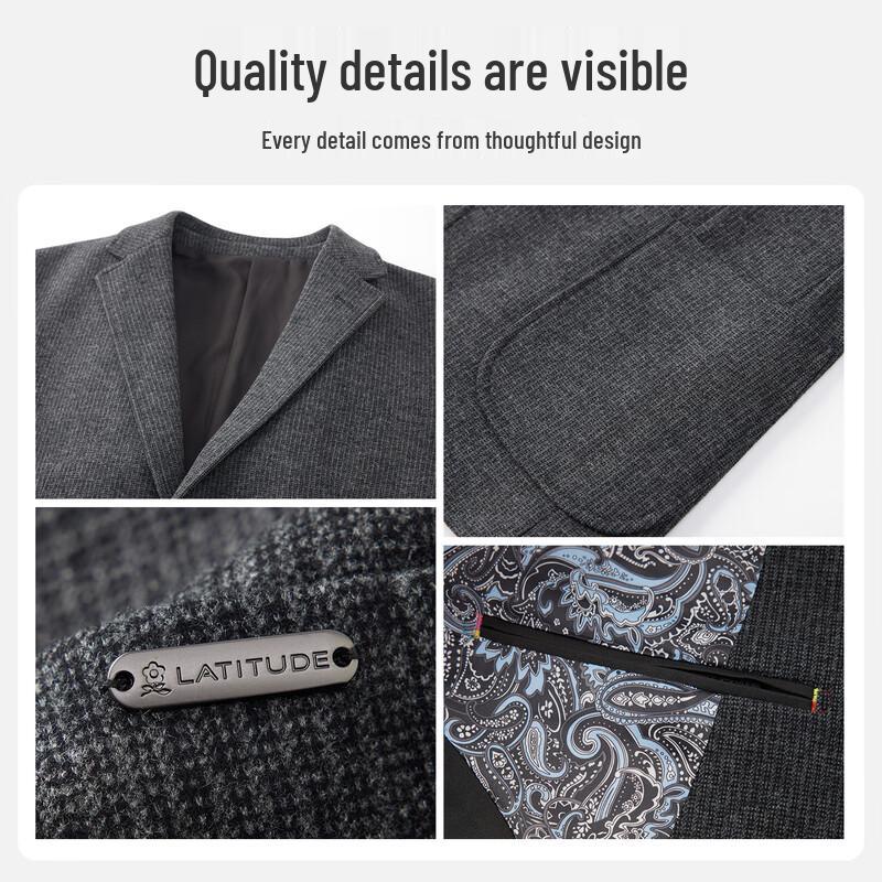 Montagut Men's Autumn Wool Blend Warm Suit