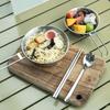 Stainless Steels Camp Dinnerware Camping Cutlery Set Outdoor Cooking Tableware Utensils with Spoon, Fork and Bowls