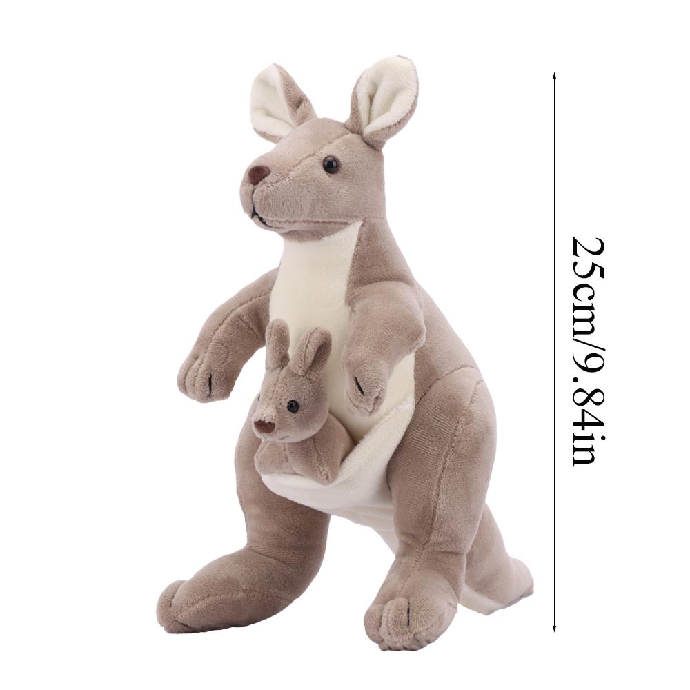 

Плюшевая игрушка Кенгуру Кенгуру-мать с детенышем Милая кукла для успокоения Креативная кукла мать-дитя Милая кукла для отправки детям в качестве подарка на день рождения серый