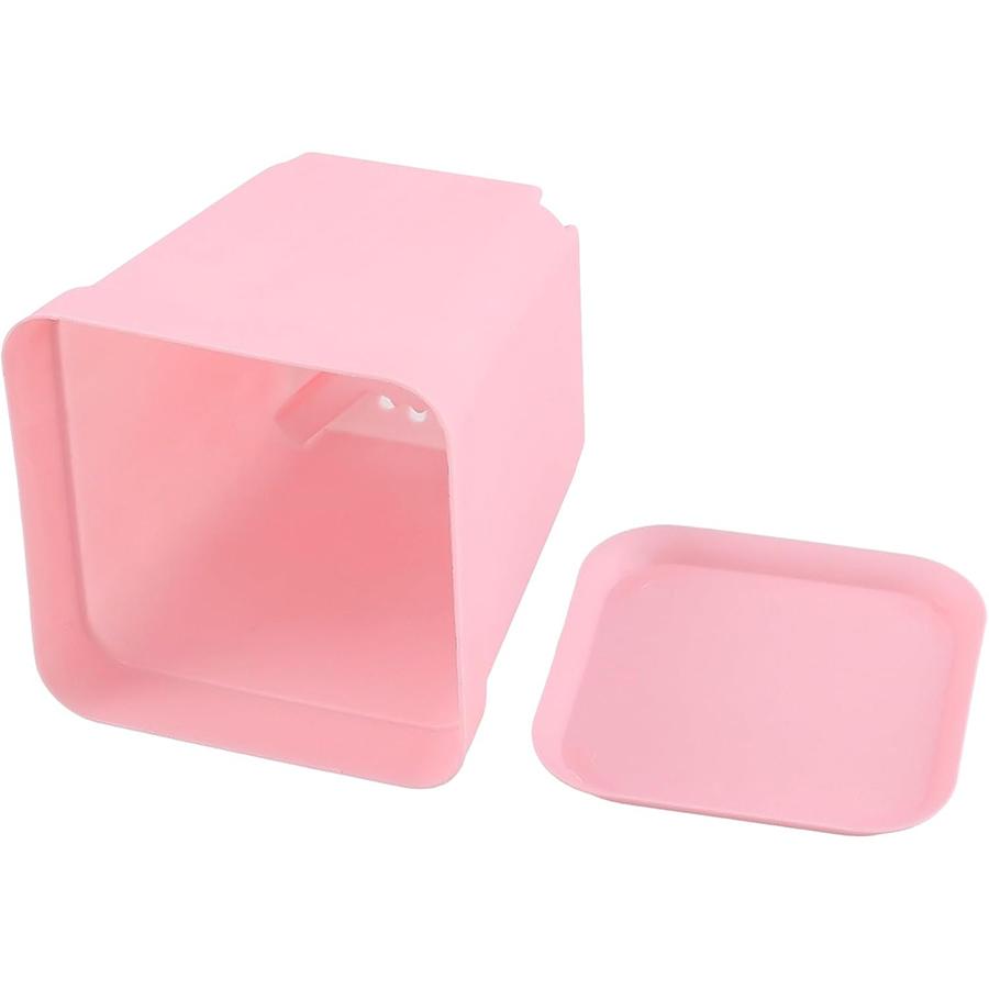 6/12pcs 7cm Pink Plastic Square Flower Plant Pots with Tray Nursery Pot for Succulent Office Desktop Gardening Balcony Decor
