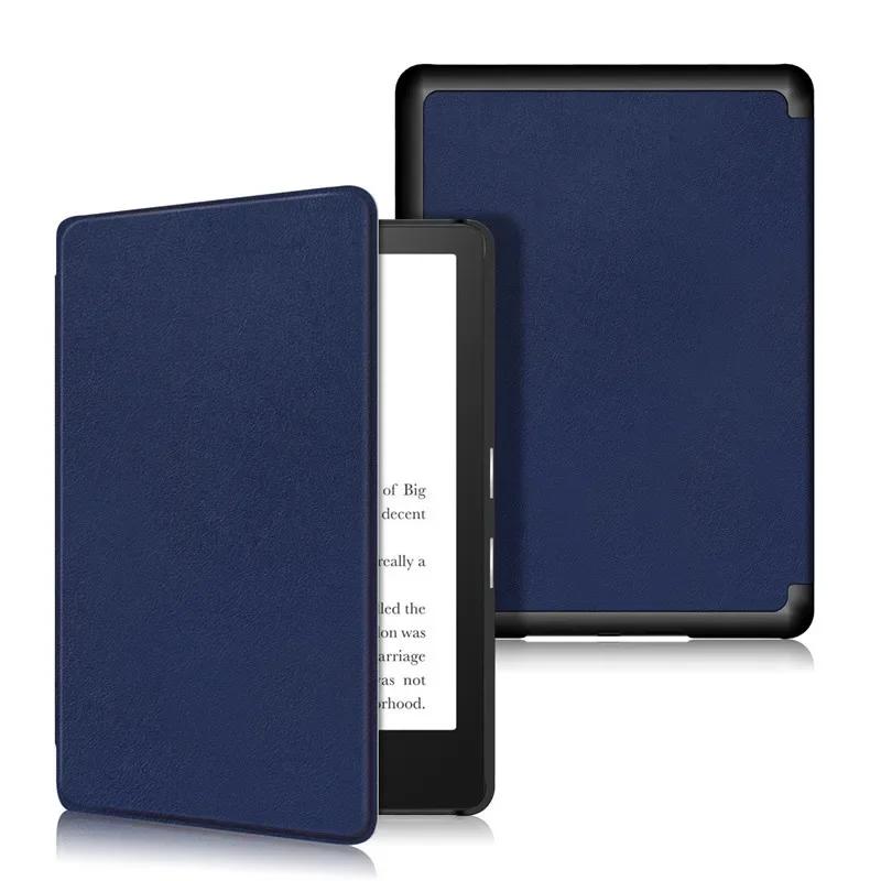 

PU Leather Print Coque For Kindle Paperwhite 5 Case Caqa Tablet Funda For Paperwhite 2021 11th Generation Cover 6.8 inch + Gift For Paperwhite5 2021 темно-синий