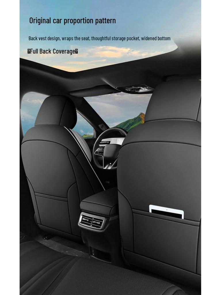 BYD Qin L Compatible Full Leather Car Seat Cushion - All-Season, Five-Seat Design