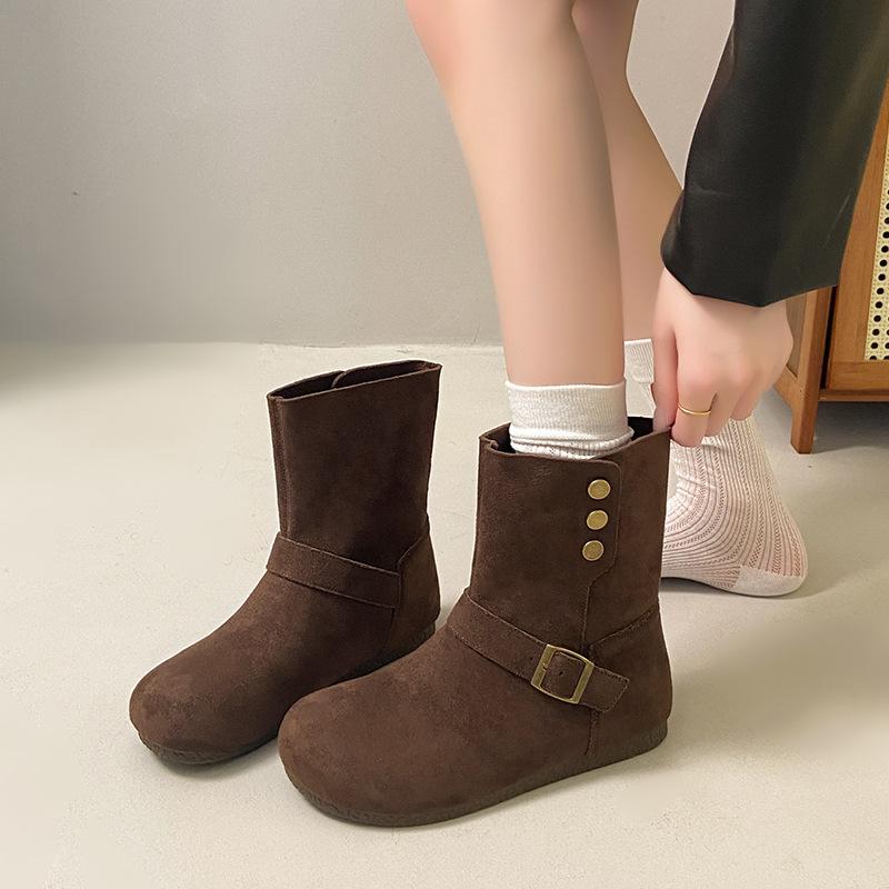 

Флисовые ботинки Мартина Женские осенне-зимние хлопковые ботинки для учениц средней школы, детей среднего и старшего возраста, девочек, маленькие ботинки 40 коричневый