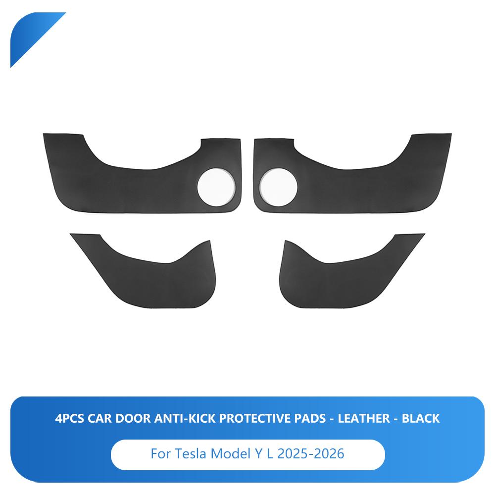 Heenvn For Tesla Model Y L 2025-2026 Car Door Anti-Kick Pads Leather Side Door Panel Protector Anti-scratch Interior Decoration