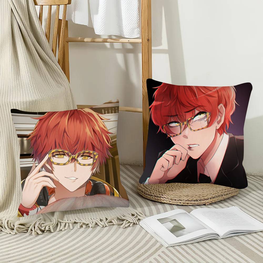 1Pc Anime Mystic Messenger Game Pillow Case Fashion Square Pillowcase Bedroom Sofa Room Ins Decoration Leisure