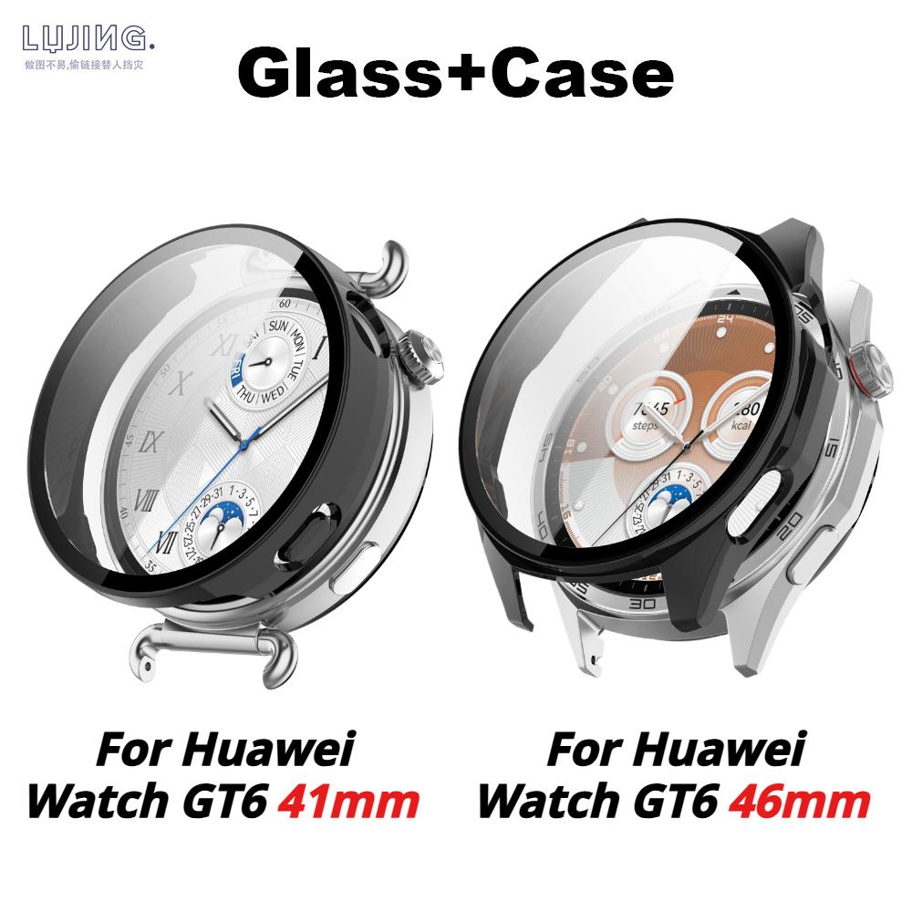 Tempered Glass+PC Case for Huawei Watch GT6 41mm Full Cover Smart Watch Accessories Protective Hard Huawei GT6 46mm Cases