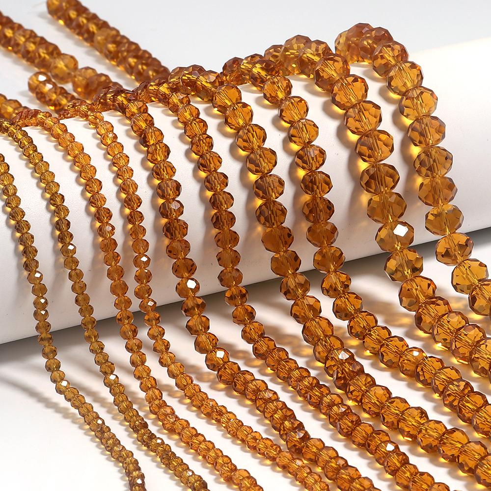 3/4/6/8/10mm Faceted AB Clear Glass Crystal Rondelle Beads Colorful Loose Spacer Beads For Jewelry Making DIY Bracelet Necklace