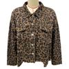 Leopard Print Long Sleeve Denim Short Jacket 2024