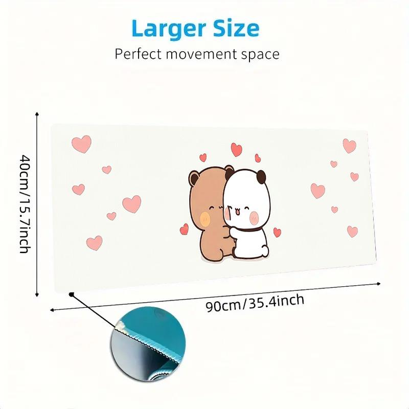 PandaBear Love Lace Solid Color Mouse Pad Large Gaming Table Cushion Non-slip Laptop Tablet Big Mousepad XXL Mat Mini PC Playmat With Lock edge