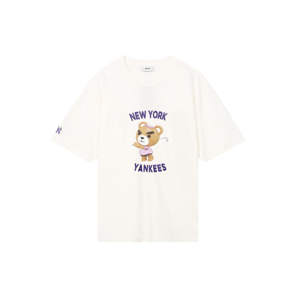 MLB New York Yankees T Shirts Unisex White Crew Neck Moderate Straight Fit 3ATSE0234-50CRS