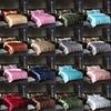4pcs/set Luxury Satin Bedding Set with Flat Sheet Duvet Cover High End Bedding Set High Density Satin Solid Color Bedding