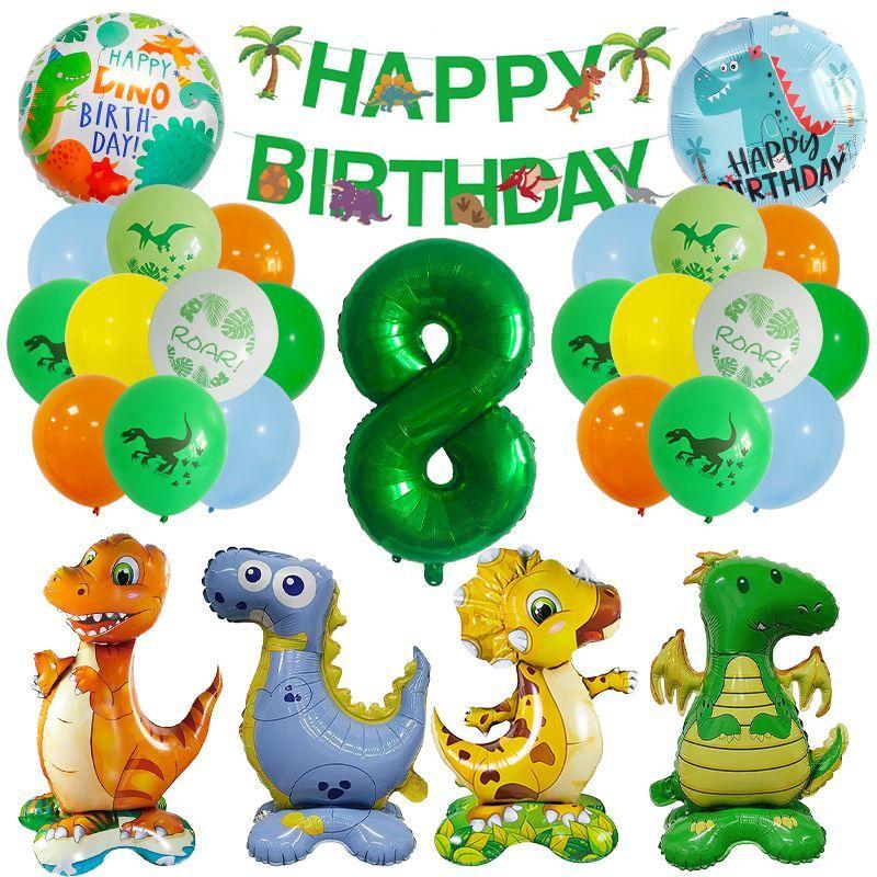 Dinosaur-themed Banner Birthday Party Decoration for Children's Birthday Party - Digital Balloon Decoration