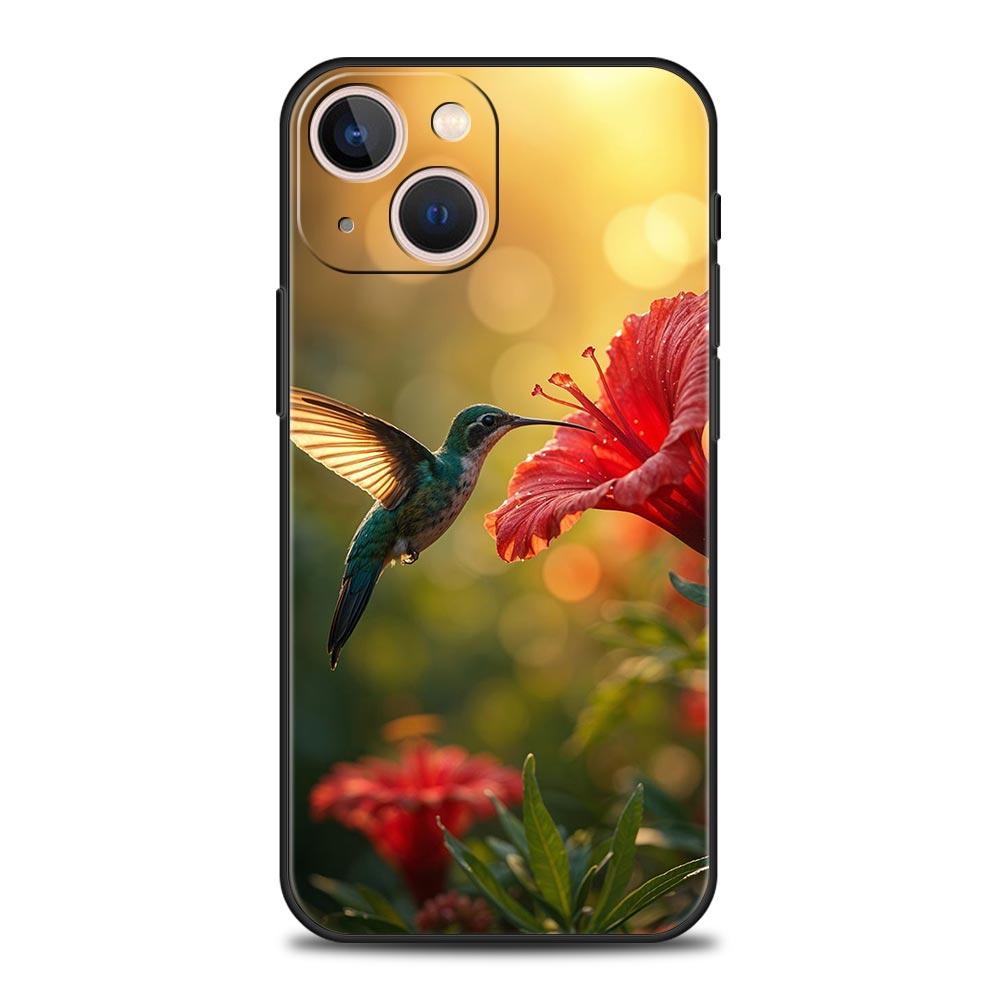 Hummingbird Phone Case For iPhone 17 16 15 Pro Max 11 12 13 14 7 8 Plus SE 2020 X XR XS Cover Soft Black
