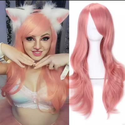 Women’s Anime Cosplay Wig Long Curly Wig with Bangs 2D Style Synthetic Full Wig