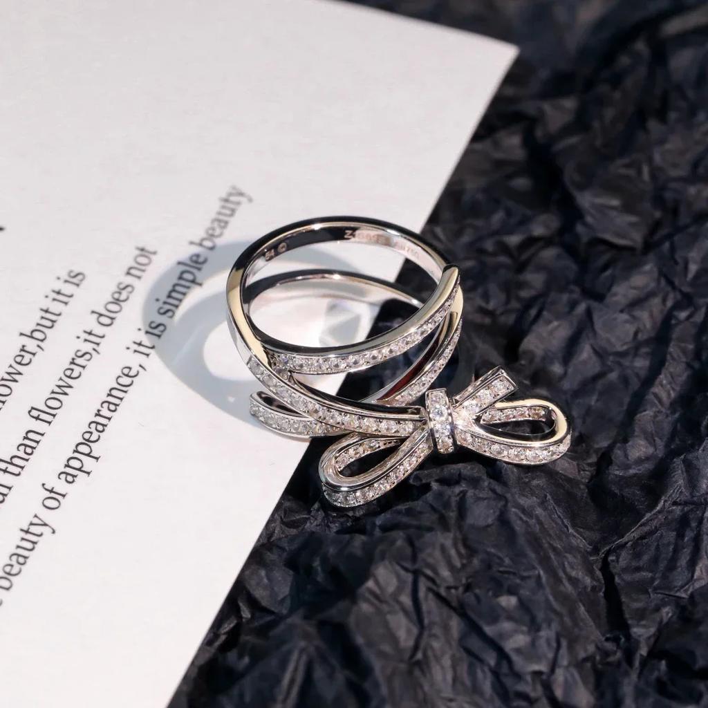 Musla Design Anello Vintage Hot Sale Decorazione in Cristallo Imitazione Diamante Fiocco Anello Multistrato È Super Bello Anelli da Matrimonio
