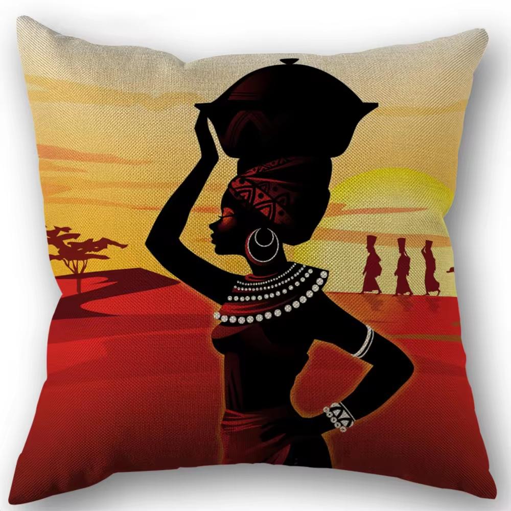 1pc African American Woman squareCushion cover Home Decor,RoomDecor, Bedroom Decor,Pillow cover