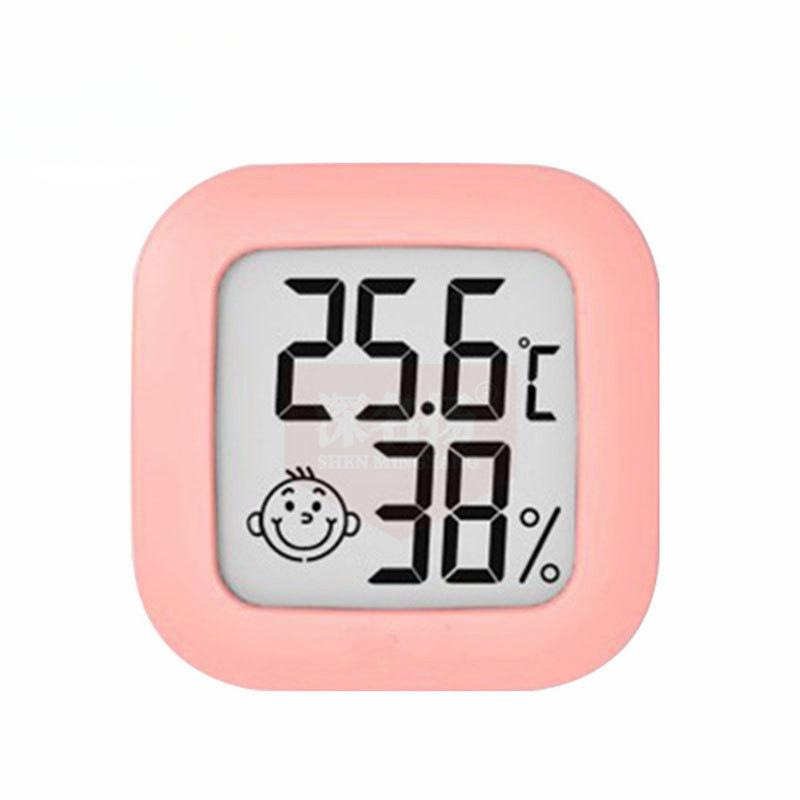

Мини ЖК-цифровой термометр Крытый электронный датчик температуры и влажности розовый