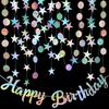 4M Paper Star Garland Banner String Happy Birthday Party Decorations Girl Boy Baby Shower Wedding Christmas Wall Hanging Decor