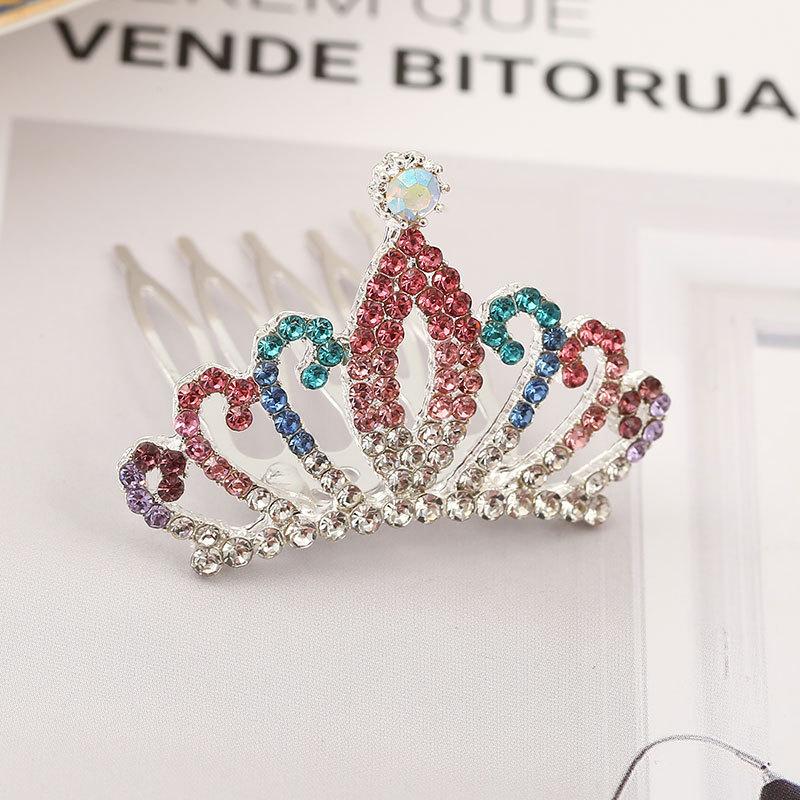 

Детские аксессуары для волос Мини-корона для детей Блестящие тиары со стразами Гребни для волос Принцесса Диадема Повязки на голову в форме сердечек