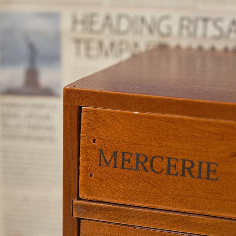 1pc 3/4/5 Drawers Retro Cosmetics&office Supplies Desk Storage box,Suitable for Dressing Table,school,office,dormitory Items Organization.