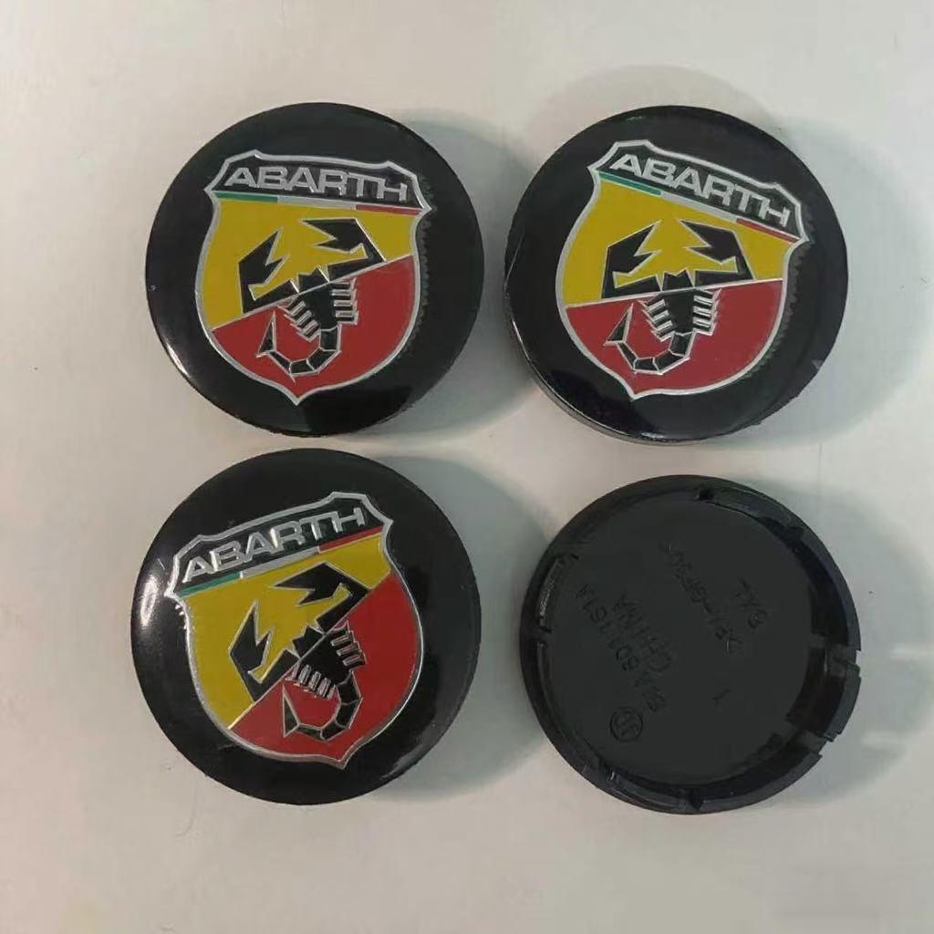 4 ks 56mm Krytka náboje kola auta Samolepka s emblémem Příslušenství Pro Fiat Abarth 500 Tipo FR Panda Argo Freemont Viaggio Bravo Punto Doblo