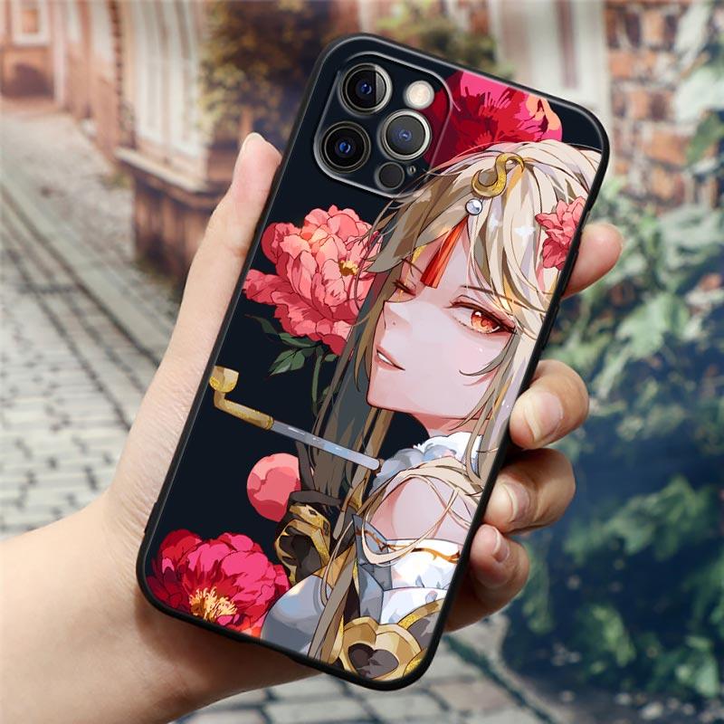 

Чехол для Apple Anime Genshin Impact Flower Game для iPhone 11 12 13 mini Pro Max XS X XR 7 8 6 plus SE 2020, мягкий силиконовый чехол iPhone 5 5S SE