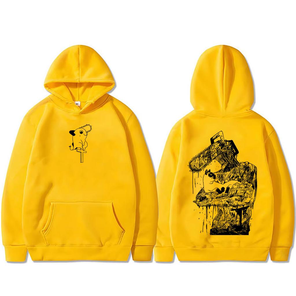 Anime Chainsaw Man Hoodie Funny Cartoon Denji Pochita Graphic Pullover Hoodies Men's Women's Fashion