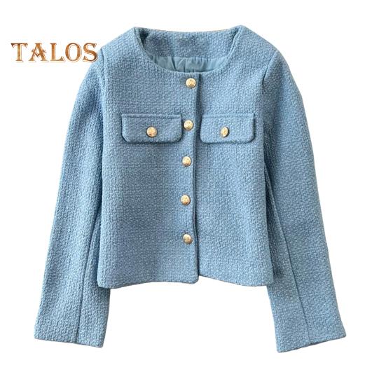 Fall Spring Women Coat Single-breasted Long Sleeves Solid Color Cardigan Loose OL Commuting Style Dating Shopping Jacket