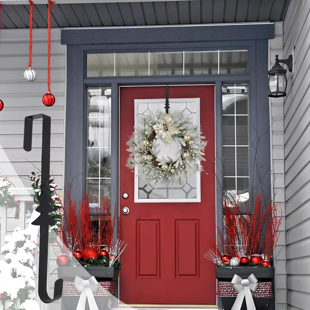 Christmas Wreath Hook Party Decoration Christmas Door Wreath Hanger Heavy Duty Hook Home Offices Ornament for Indoor Outdoor