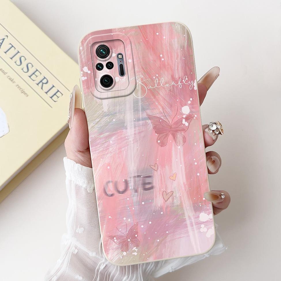 For Redmi Note 10 Pro 4G Case Cover Silicone Cute Cat Fashion Butterfly Flowers Love Funny Painted Phone Case M2101K6G M2101K6R