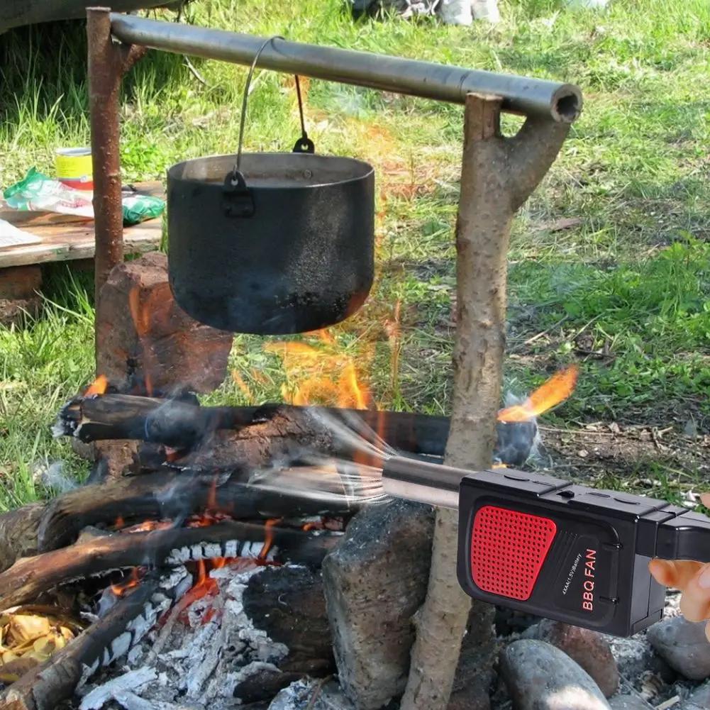 Ruční Elektrický BBQ Ventilátor Vzduchový Foukací Ventilátor Gril Venkovní Přenosný Ruční Grilovací Příslušenství pro Uhelný Krb Piknik Kempingový Nástroj