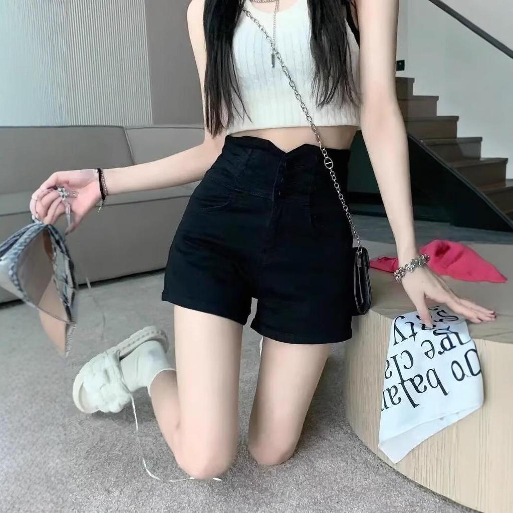 Ultra High Waist Black Denim Shorts - Super Short Summer Hot Pants