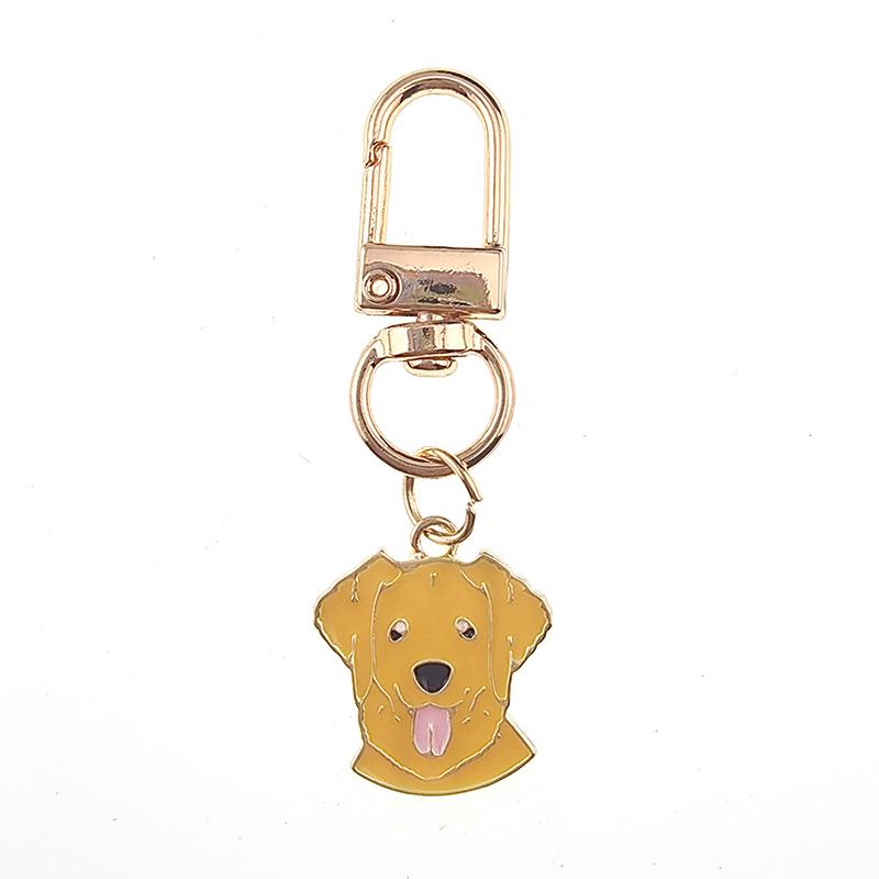 Metall Emaille Hund Tier Schlüsselanhänger Cartoon Kawaii Französische Bulldogge Golden Retriever Haustier Anhänger Tasche Airpods Box Autoschlüsselanhänger Schmuck