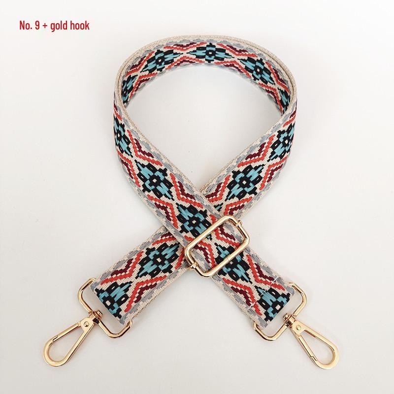 Colorful Jacquard Wide Shoulder Strap for Women's Bags - Canvas Crossbody and Backpack Accessory