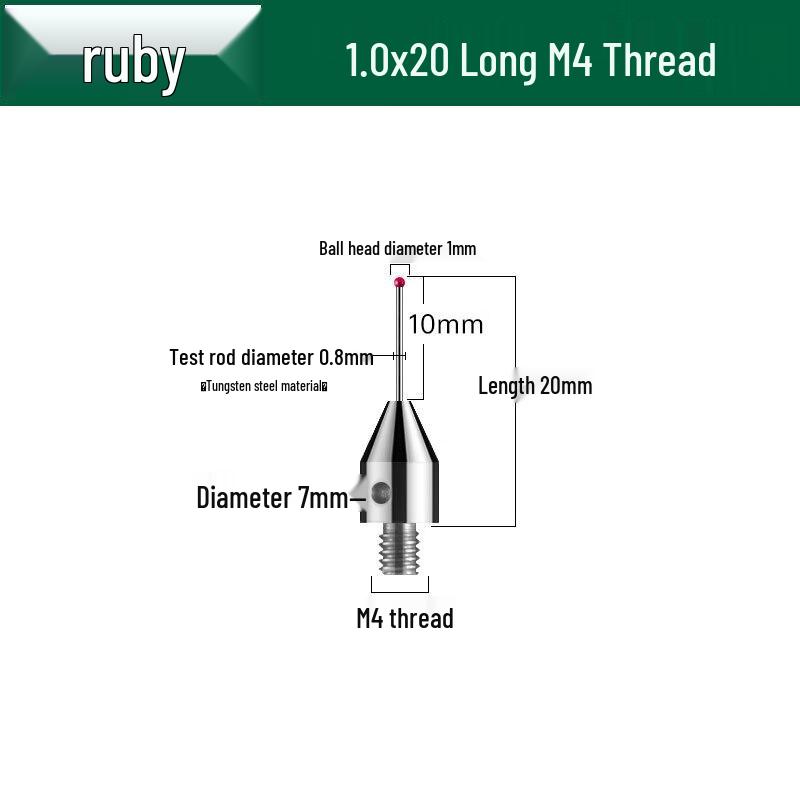 

Aokewen M4 Threaded Ruby Ball CMM Probe Stylus
