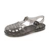 Baotou sandals women's transparent solid color hole shoes spring and summer new casual outer wear hollow breathable flat sandals