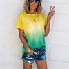 Choose From 6 Colours! Summer Energy Gradient T-shirt, Fun Tie-dye Design, Loose Casual Streetwear Top