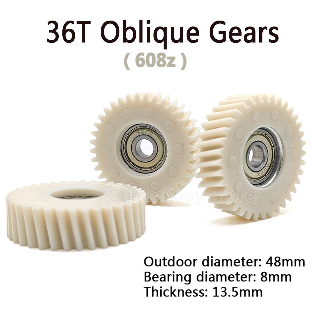 E-Bike 36T Oblique Gear Helical Gears 48x13.5mm with 8mm Bearing For Electric Bike 500W/750W Hub Motor Nylon Gears 36T 608z