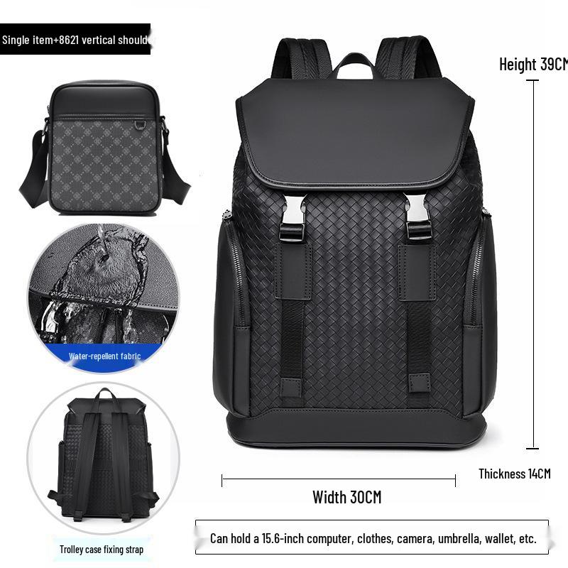 Men's Trendy High-End Business Laptop Backpack - Large Capacity Travel & Schoolbag with Old Flower Design