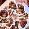 18Pcs/pack Chocolate Cake Cute Stickers For Stationery Scrapbooking Diy Diary Album Cute Stick Labe Planner Stickers  Journaling