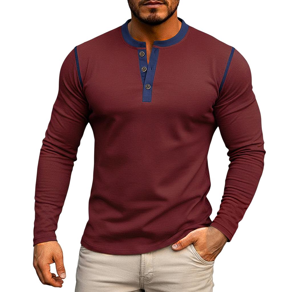 Męskie Kolorowe Bluzki z Długim Rękawem Męskie Codzienne Modne Bluzki z Długim Rękawem