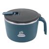 Stainless Steel Instant Noodle Bowl Seal Drain Soup Mug with Lid Phone Holder for Dormitory Office