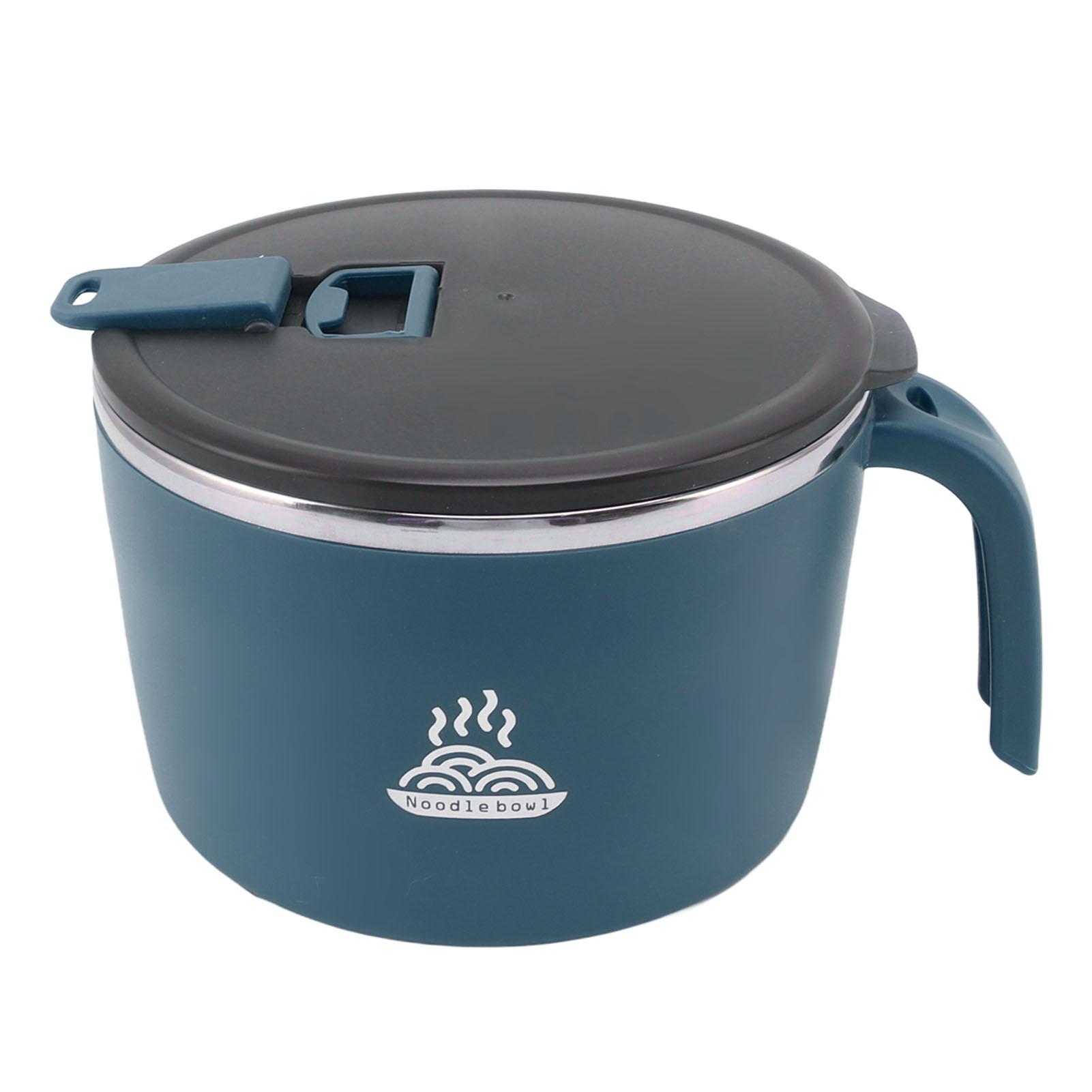 

Миска для лапши быстрого приготовления из нержавеющей стали, герметичная, с дренажом, кружка для супа с крышкой, держатель для телефона для общежития, офиса L(for 6.5-9kg) синий