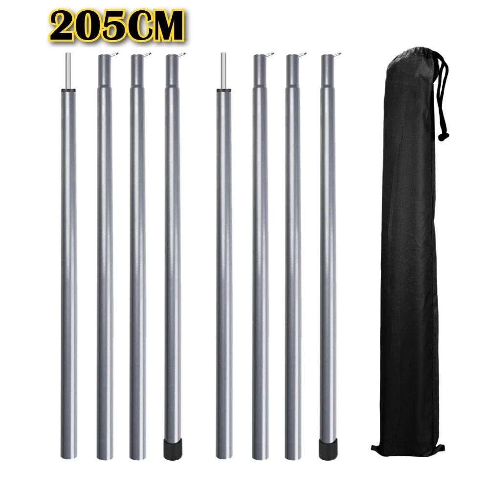 2m/1.9m Folding Tarp Pole Awning Rod Foldable Tent Pole Support Stand Pole Outdoor Camping Sun Shelter Sticks Tent Accessories