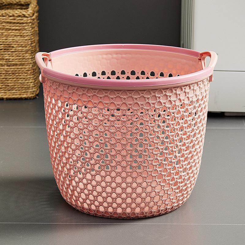 Japanese Style Waterproof Laundry & Storage Basket: Portable, Hollow Design for Clothes and Sundries.
