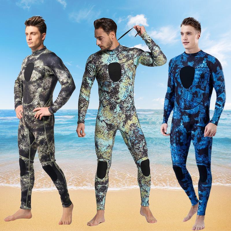 3MM Camouflage Superelastischer Herren Einteiler Surf- und Tauchanzug